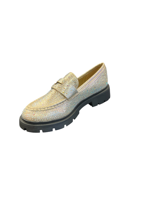 Gold Rhinestone Loafers