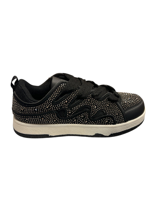 Black Racer Rhinestone Sneakers