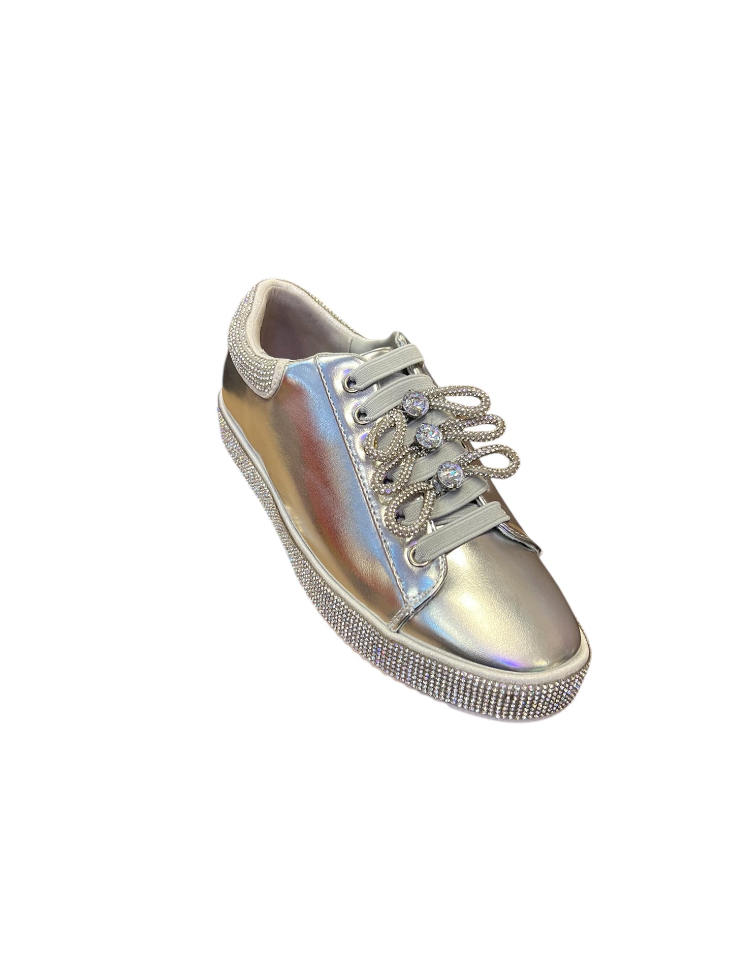 Silver Bow Rhinestone Sneaker