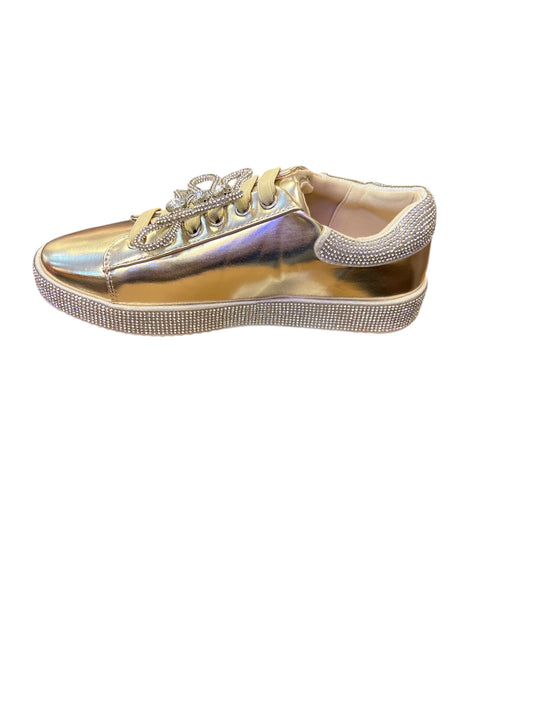 Gold Bow Rhinestone Sneaker