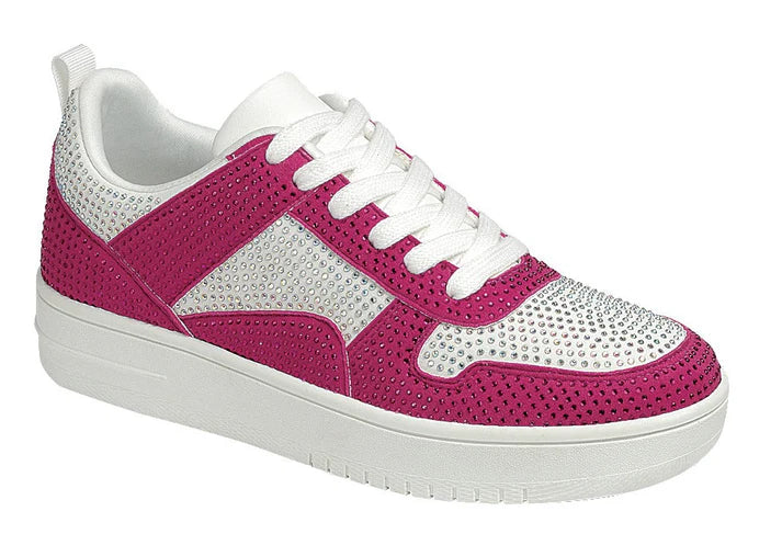 Fuchsia And White Rexx Sneakers