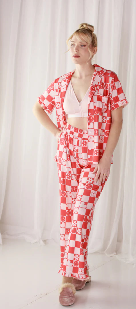 Checkered Hearts & Smiles Lounge Set