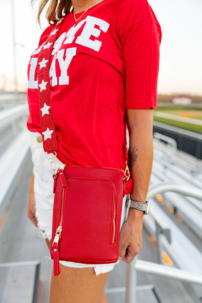 Red Beaded Stars Strap