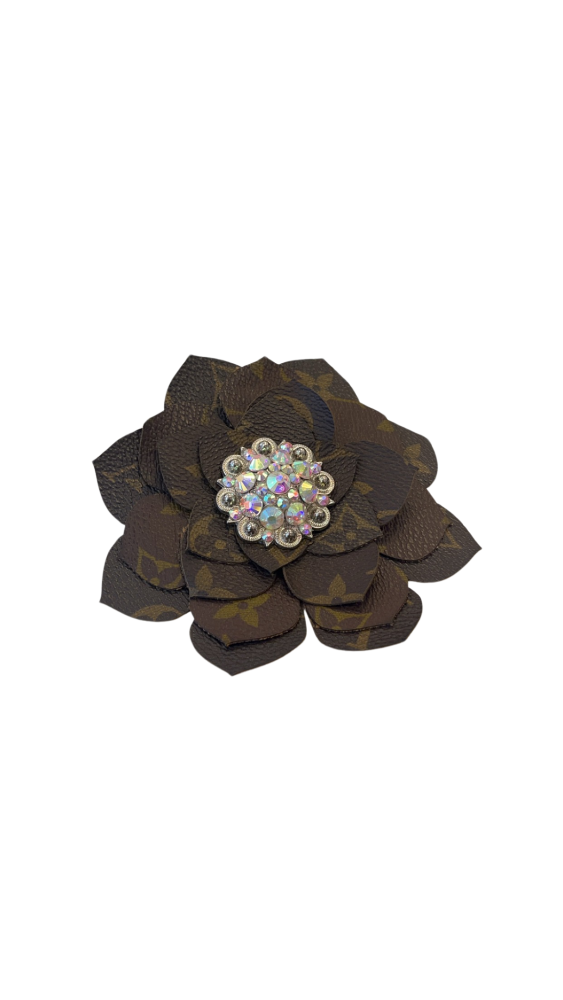 Upcycled LV Flower Bling Hat Pin