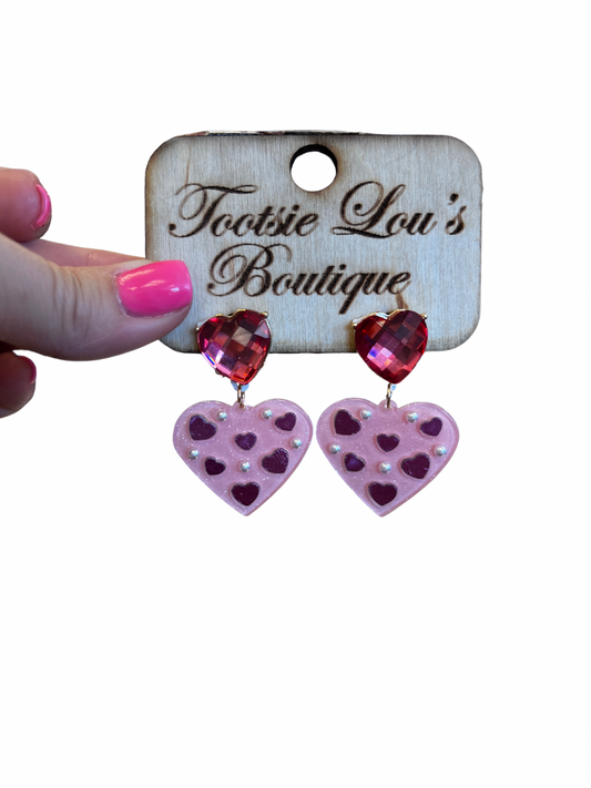 Pink Heart Dangles