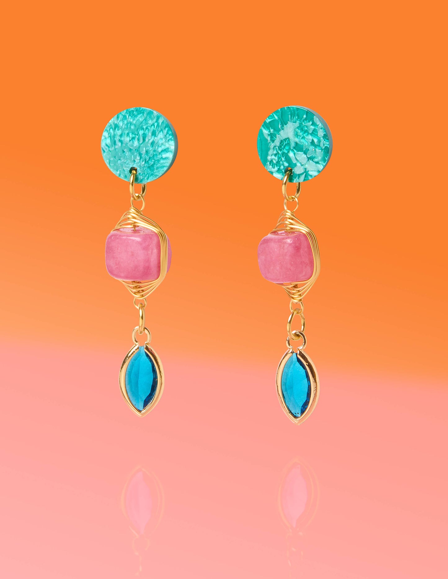 Good Fortune Jade & Blue Glam Dangles