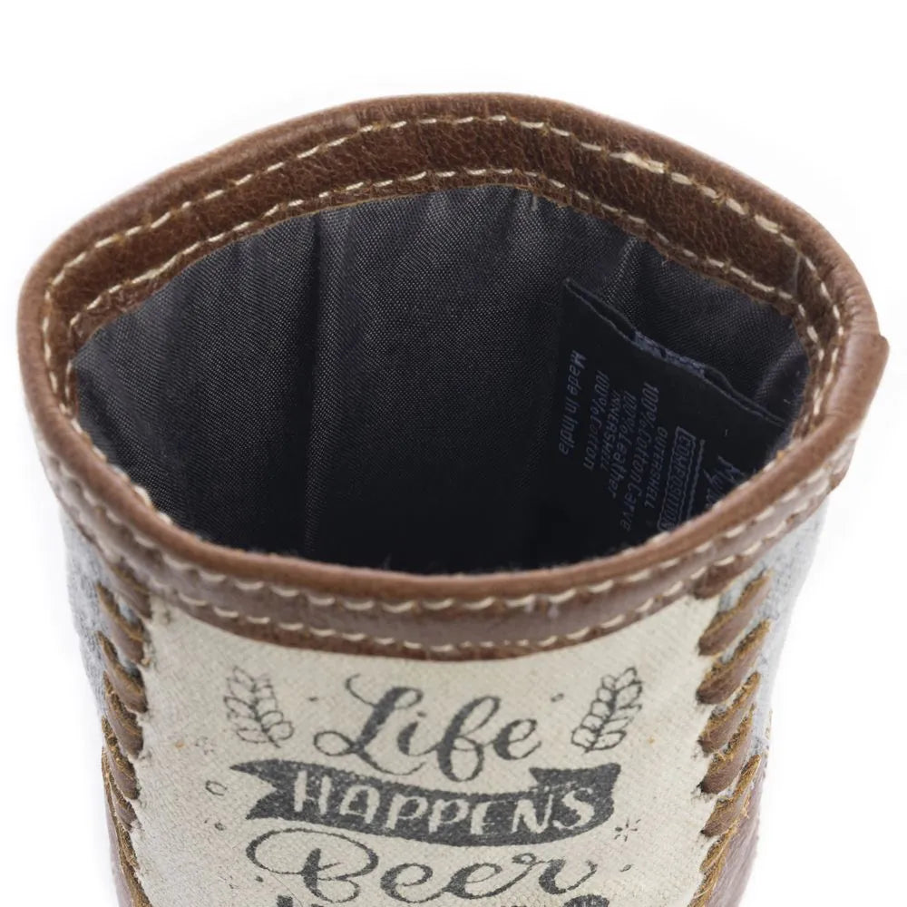 Myra Life Happens Beer Can Holder