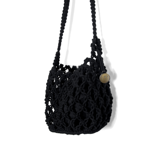 Black Faye Macrame Handbag