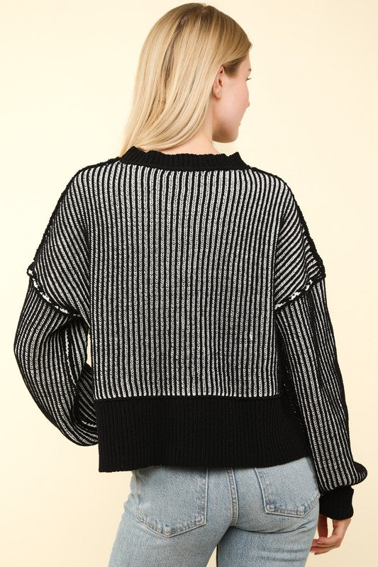 Black Two Toned Sweater