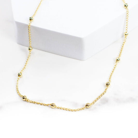 Gold Filled Bead Chain Necklace (Water Resistant)
