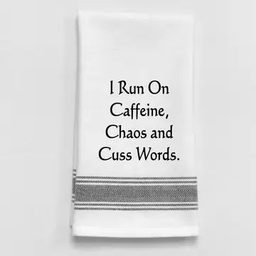 I Run On Caffeine Tea Towel