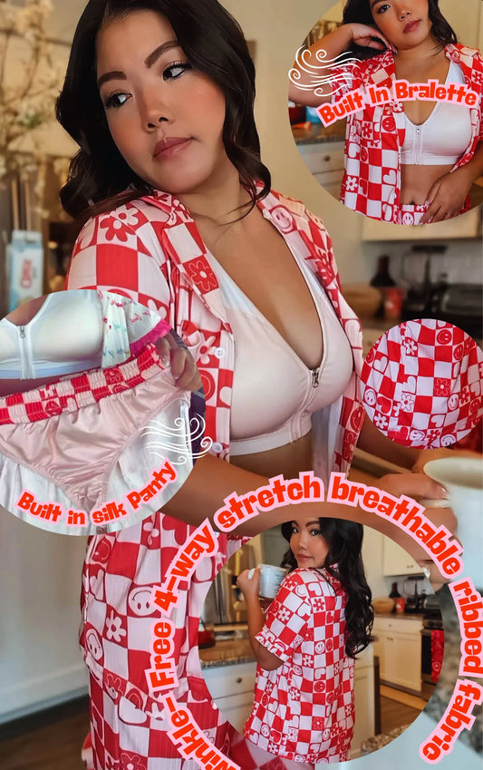 Checkered Hearts & Smiles Lounge Set