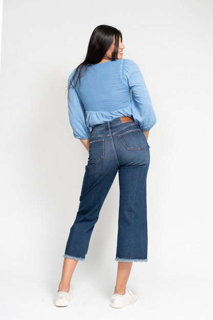 Judy Blue Button Fly Crop Jeans