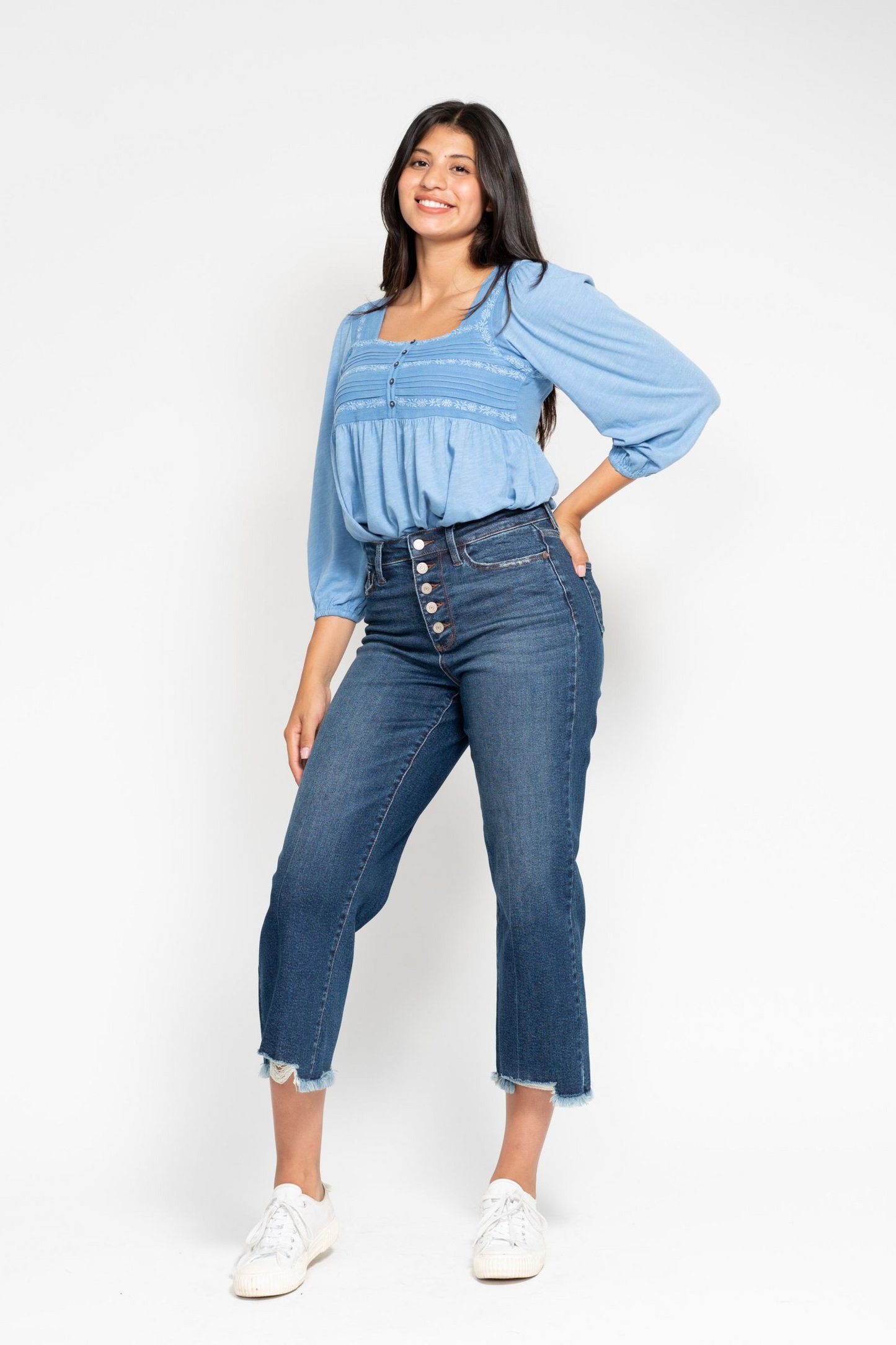 Judy Blue Button Fly Crop Jeans