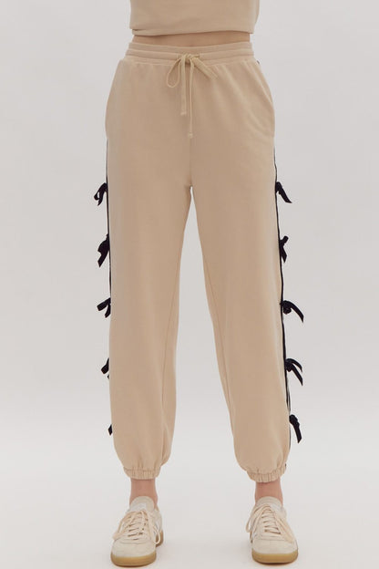 Beige High Waisted Joggers