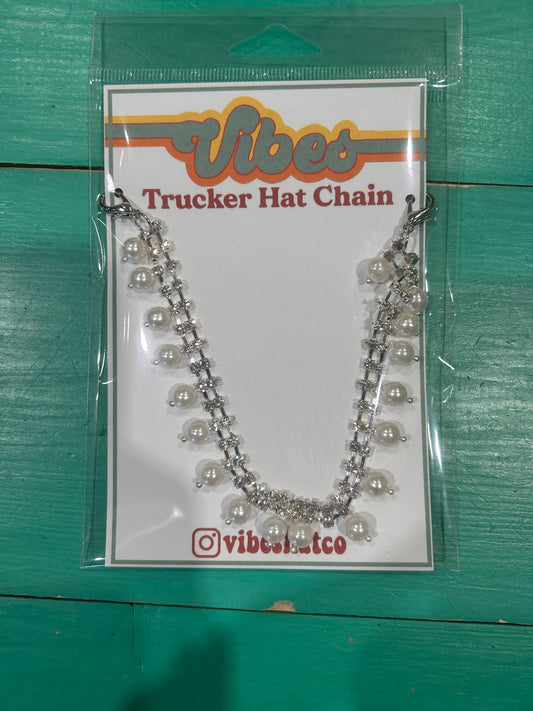 Rhinestone Pearl Trucker Hat Chain