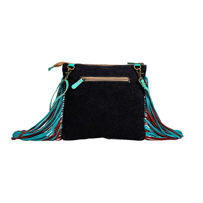 Myra Galaxy Fire Fringed Hand-Tooled Bag