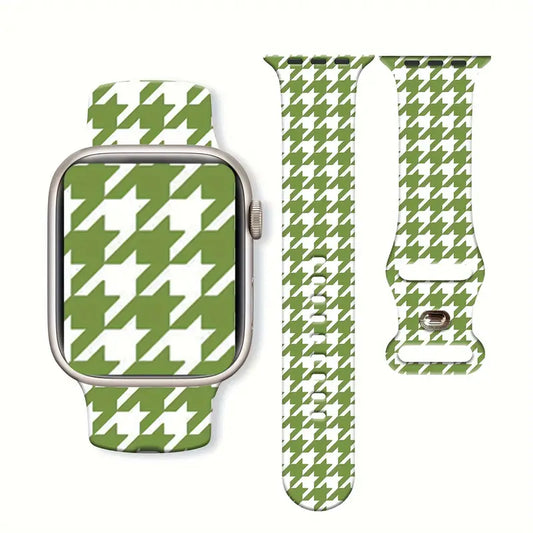 Sage Green Houndstooth Watch Band