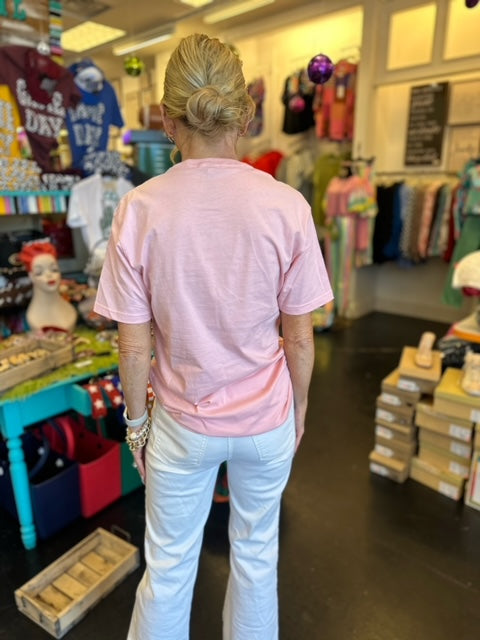 Pink Sequin Bow Tee