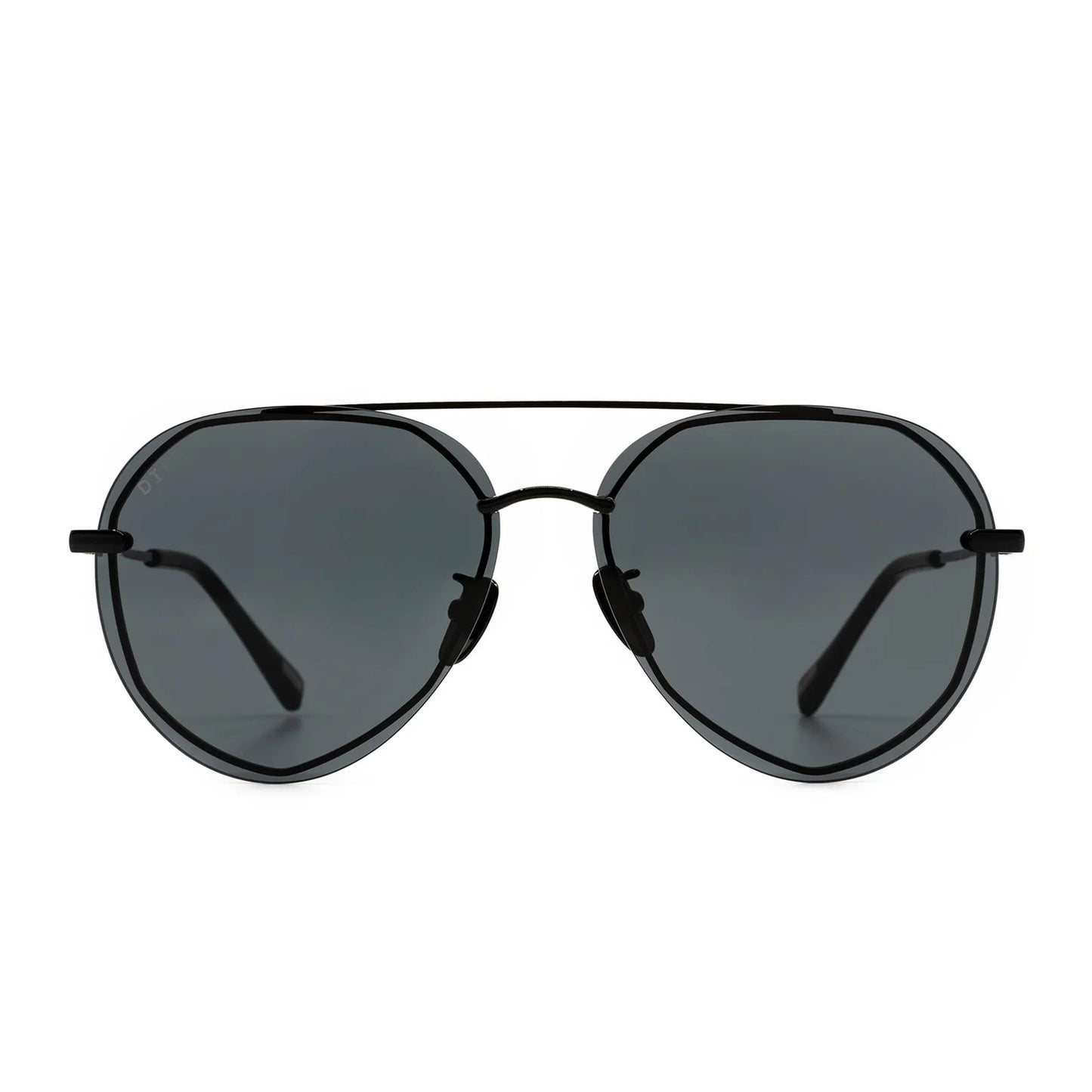 Lenox Aviator Black Grey Sunglasses