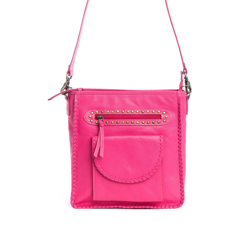 Myra Ninnekah Magenta Leather Bag