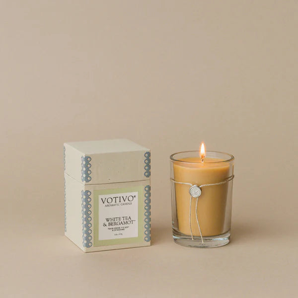 Votivo 6.8oz Aromatic Candle-White Tea & Bergamot