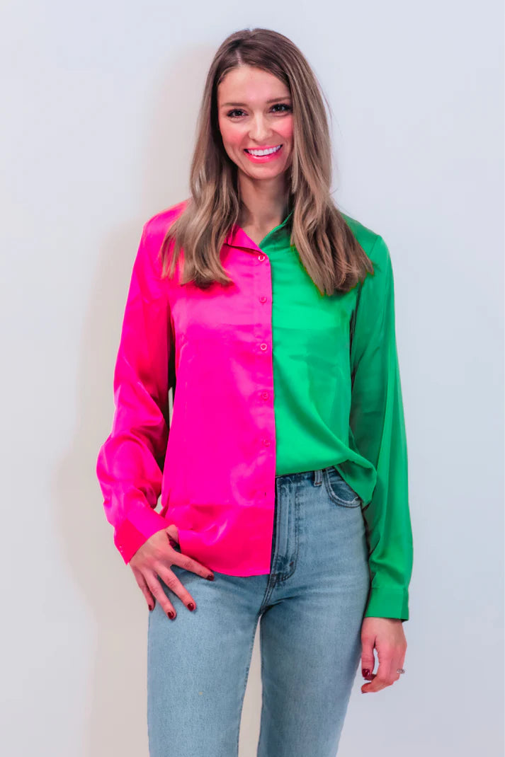 Pink & Green On Trend Top