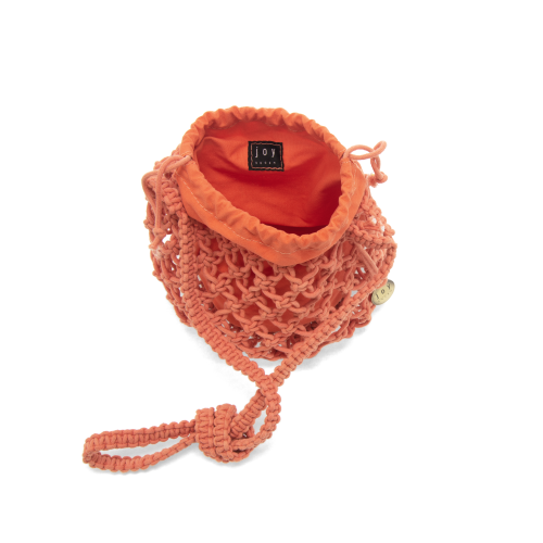 Orange Sherbert Faye Macrame Handbag