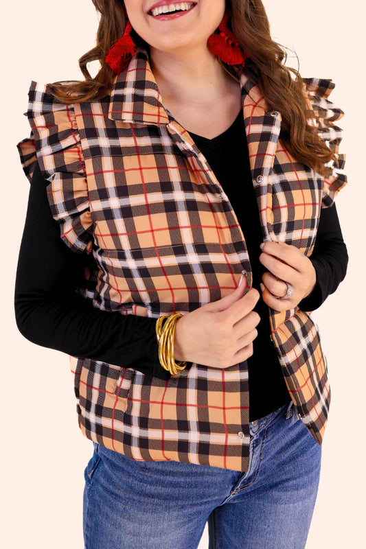 Nora Plaid Puffer Vest