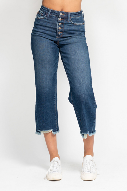 Judy Blue Button Fly Crop Jeans