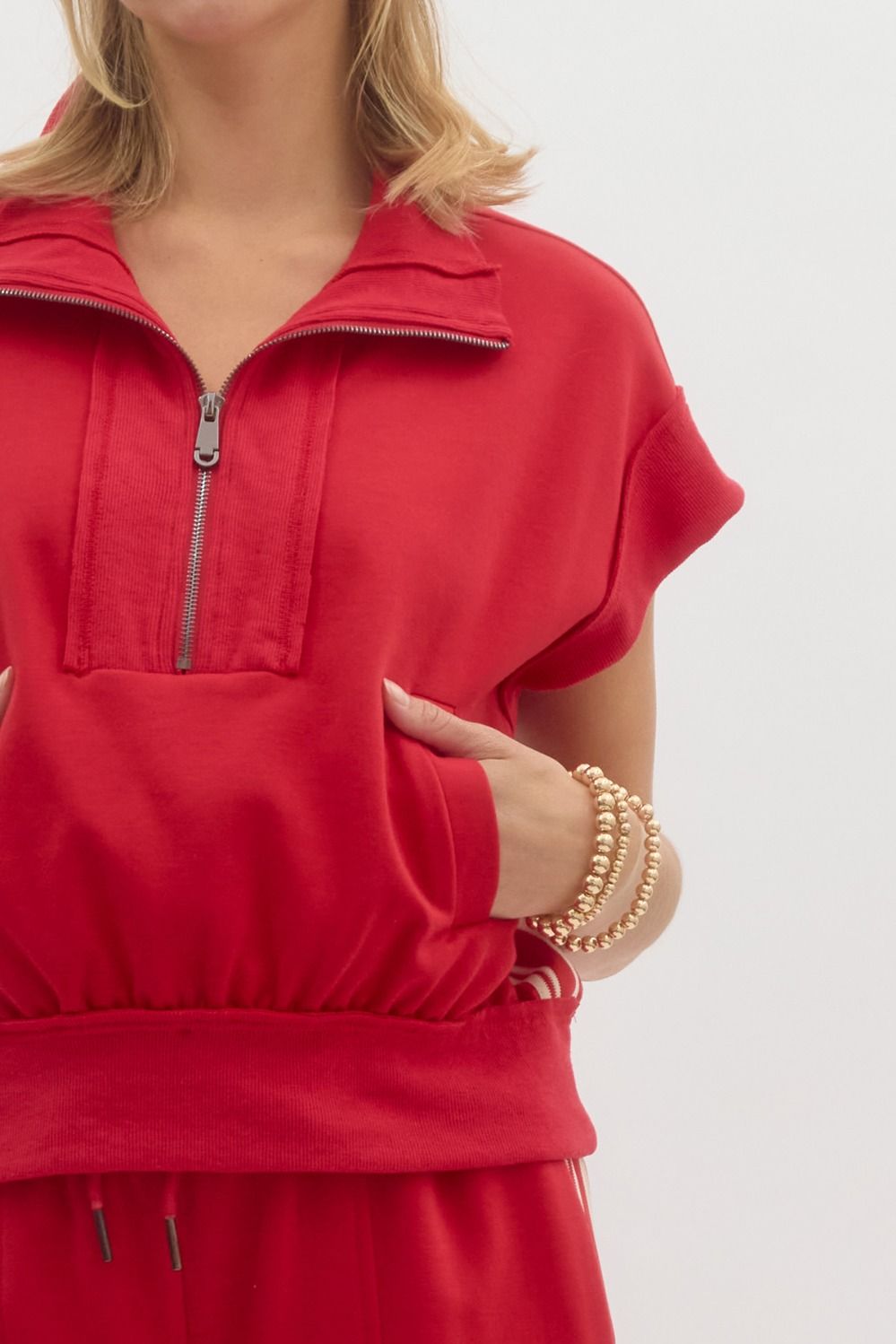 Red Cap Sleeve Top