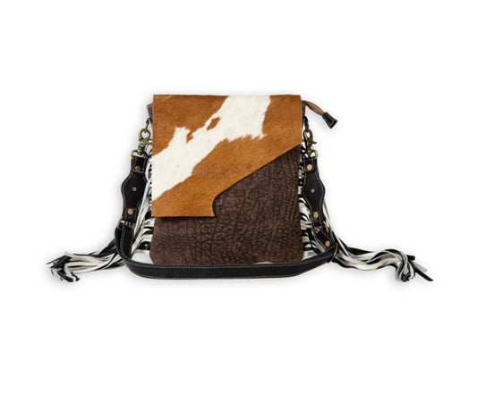 Stratford Trail Fringed Concealed-Carry Bag in Brown & White