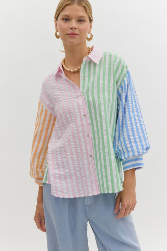 Pastel Pinstripe Top