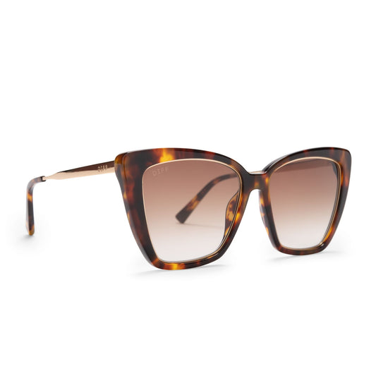 DIFF Becky IV- Amber Tortoise + Brown Gradient Polarized Sunglasses