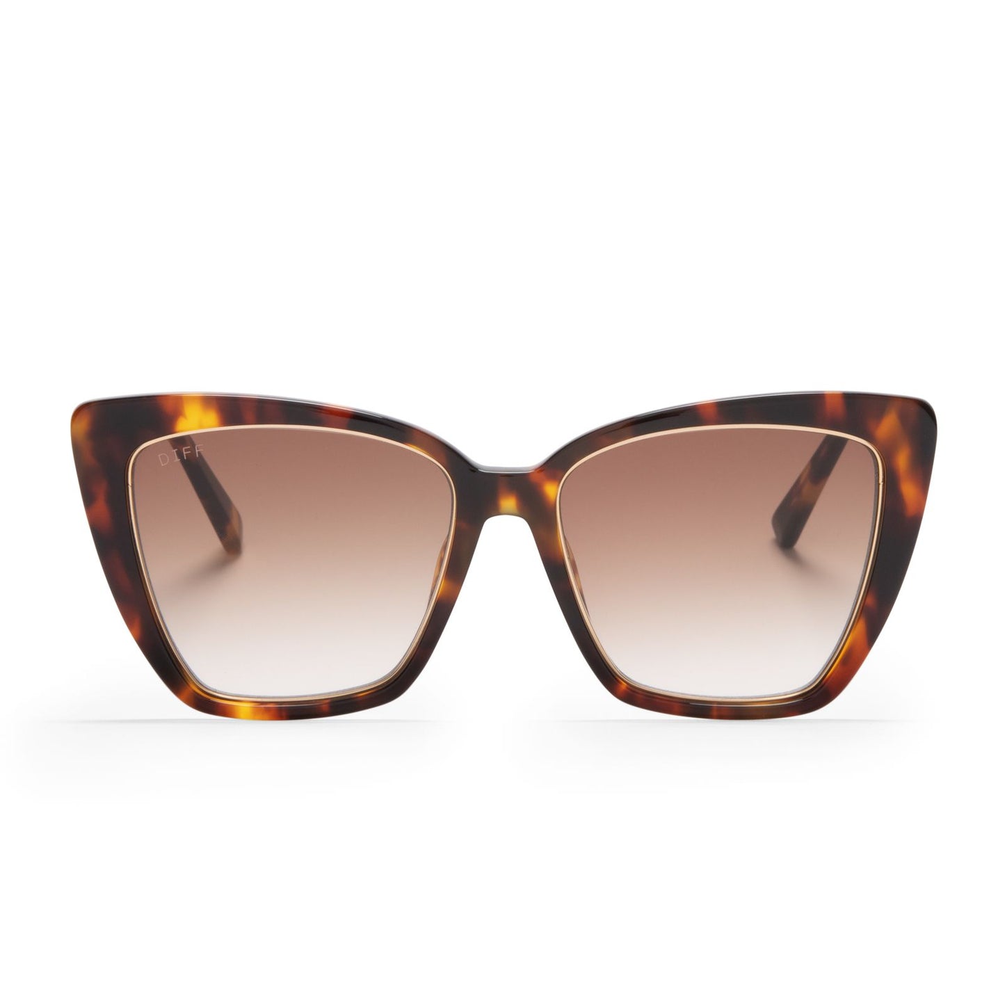 DIFF Becky IV- Amber Tortoise + Brown Gradient Polarized Sunglasses