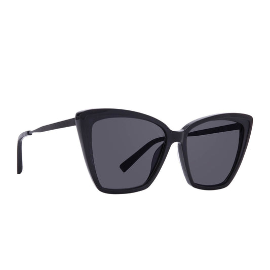 DIFF Becky II- Black + Dark Smoke Polarized Sunglasses