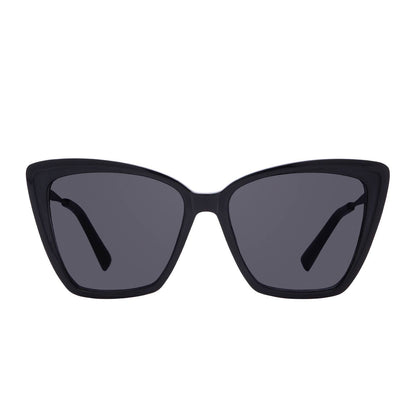 DIFF Becky II- Black + Dark Smoke Polarized Sunglasses