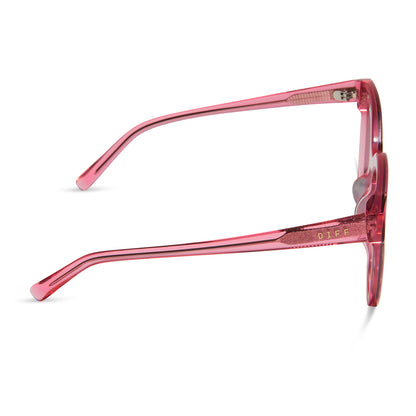 DIFF Gia Candy Pink Crystal + Pink Mirrored Lense Sunglasses