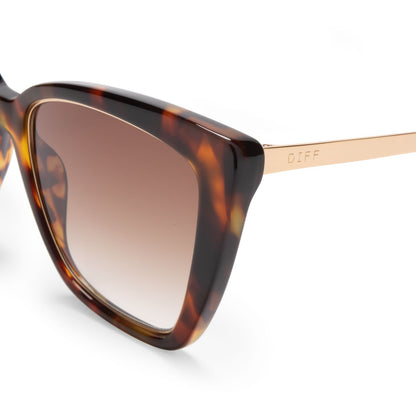 DIFF Becky IV- Amber Tortoise + Brown Gradient Polarized Sunglasses