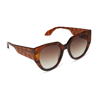 DIFF Ivy Sequoia Tortoise + Brown Gradient Sunglasses