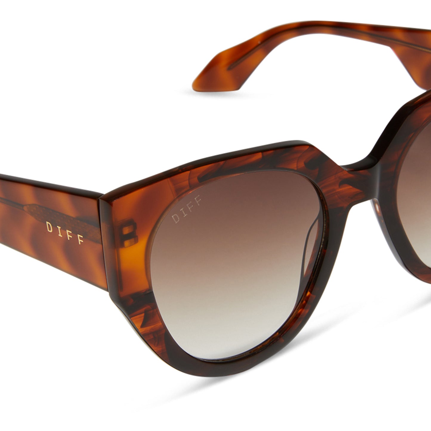 DIFF Ivy Sequoia Tortoise + Brown Gradient Sunglasses