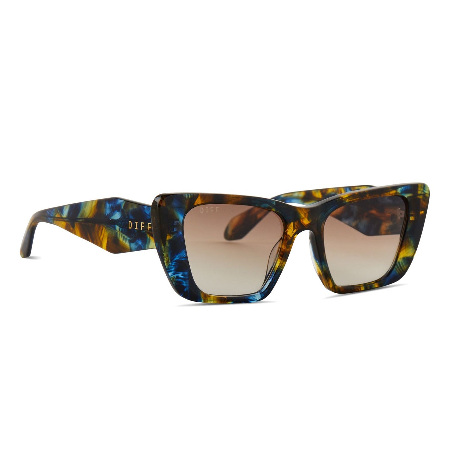 DIFF Aura Glacial Tortoise + Brown Gradient Polarized Sunglasses