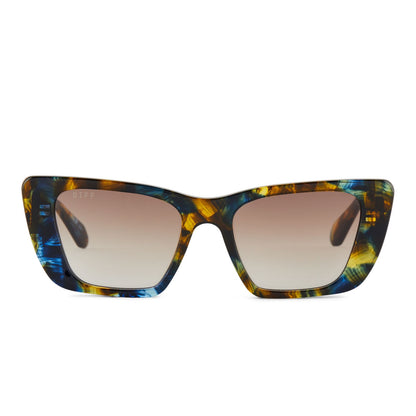 DIFF Aura Glacial Tortoise + Brown Gradient Polarized Sunglasses