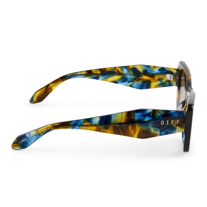 DIFF Aura Glacial Tortoise + Brown Gradient Polarized Sunglasses