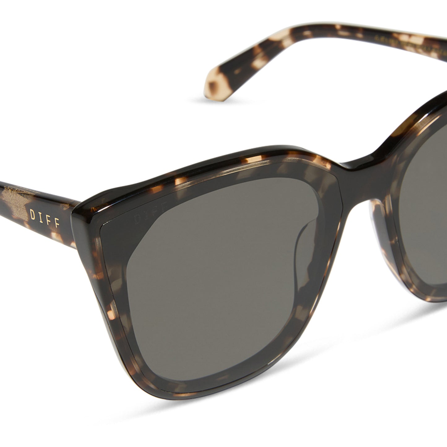 DIFF Gjelina Espresso Tortoise + Grey Sunglasses