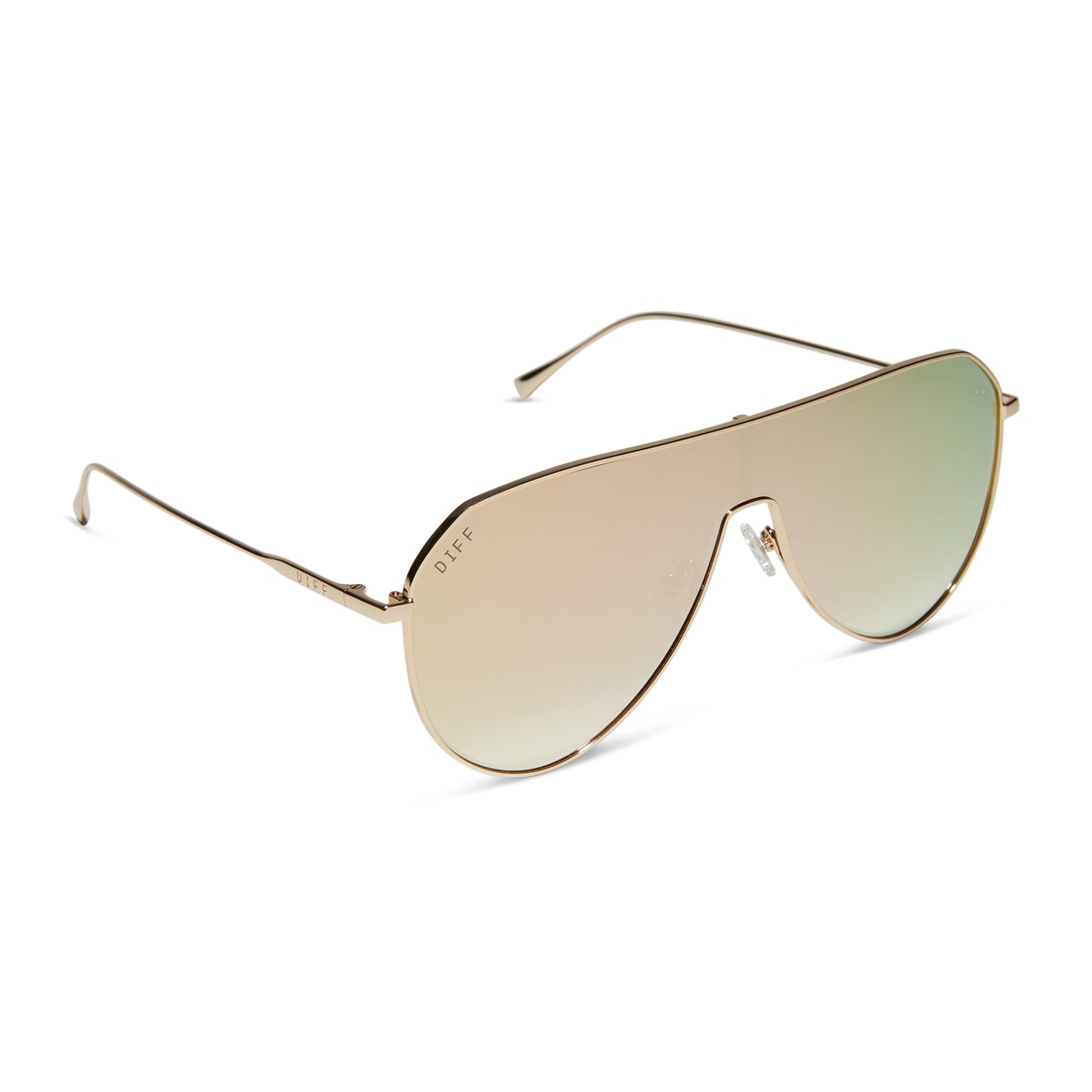 DIFF Dash Shield Gold + Taupe Flash Sunglasses