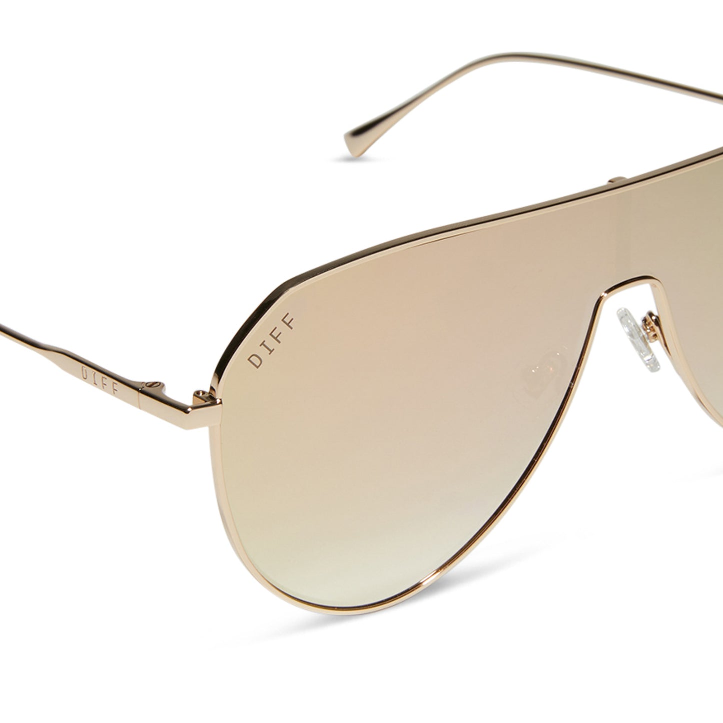 DIFF Dash Shield Gold + Taupe Flash Sunglasses