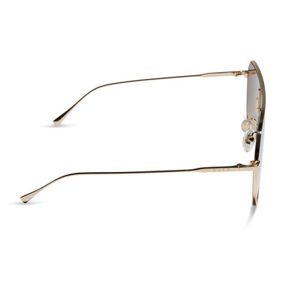 DIFF Dash Shield Gold + Taupe Flash Sunglasses