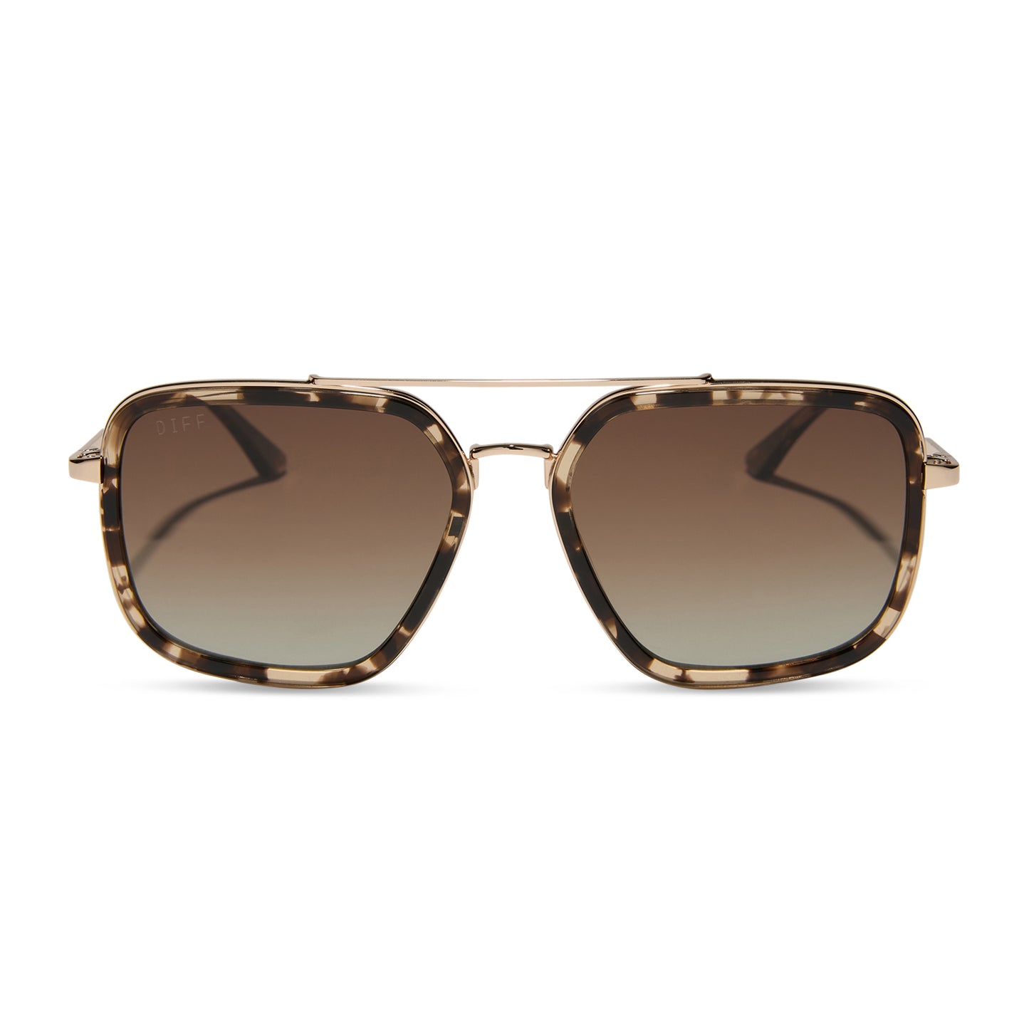 DIFF Jordan Espresso Tortoise + Brown Gradient Polarized Sunglasses