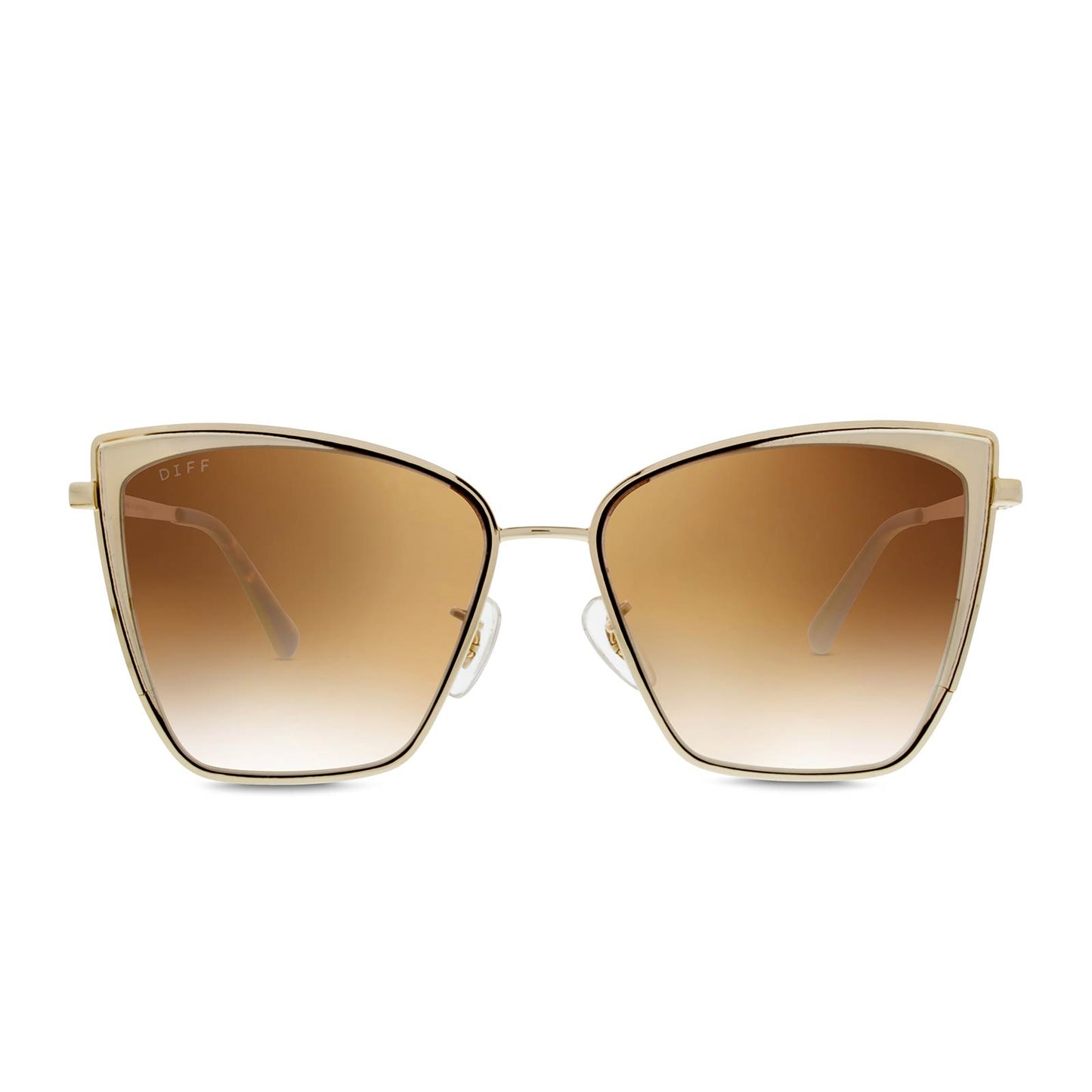 DIFF Becky Gold + Flash Brown Gradient Sunglasses